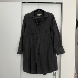 Madewell Black Denim Shirt Dress sz S
